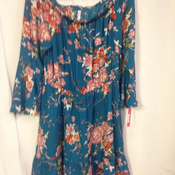 Xhilaration A Line Lrg Blue Floral Dress - Picture 3 of 4